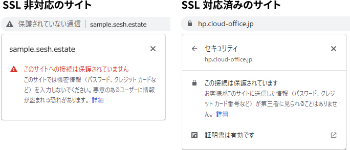 SSL対応でセキュリティ強化
